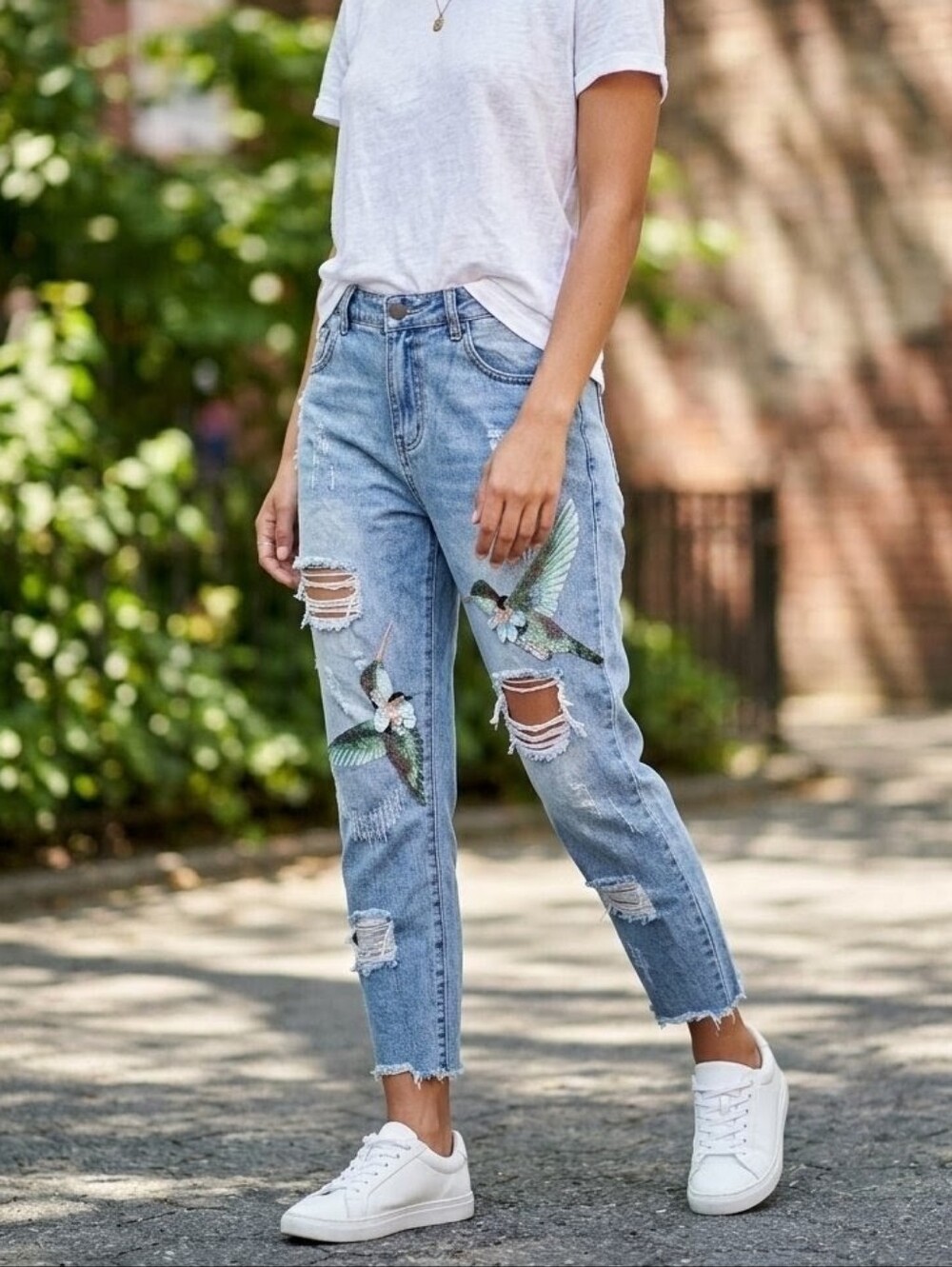 YOUNG FABULOUS & BROKE On The Road Jeans Elle Embellished Hummingbird Size Large